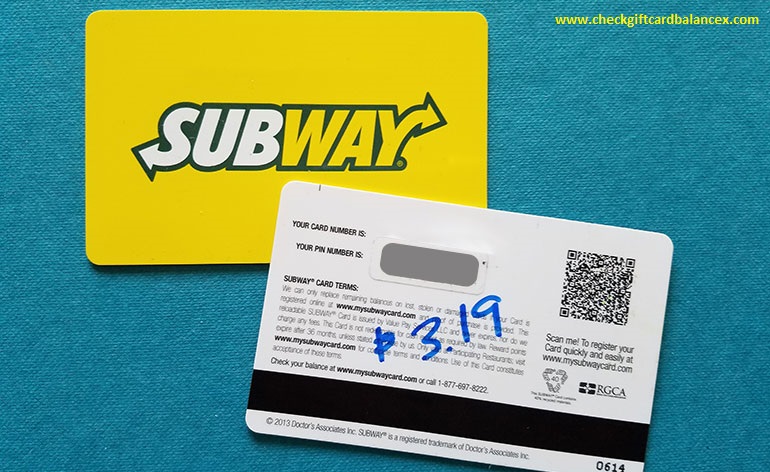 How To Check Subway Gift Card Balance At www.mysubwaycard ...