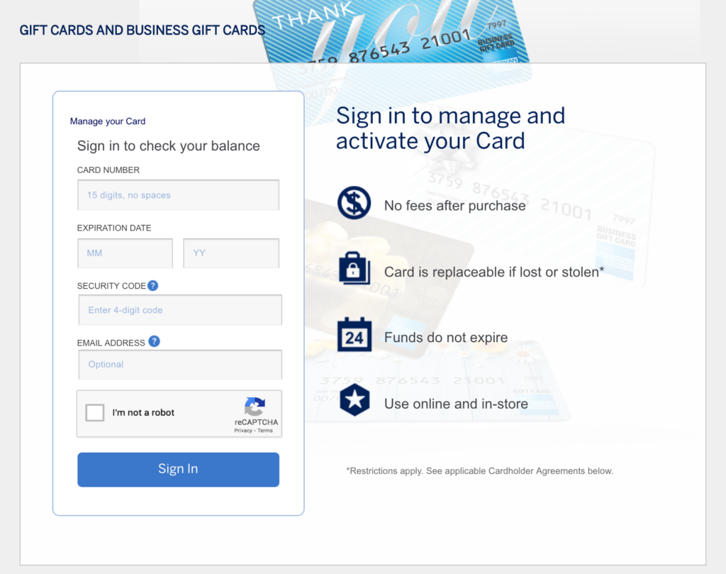 Amex Gift Card Register, Activate, Manage & Check Gift Card Balance